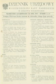 Dziennik Urzędowy Wojewódzkiej Rady Narodowej w Gorzowie Wielkopolskim. 1977, Skorowidz alfabetyczny
