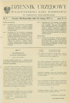Dziennik Urzędowy Wojewódzkiej Rady Narodowej w Gorzowie Wielkopolskim. 1977, nr 2 (28 lutego)