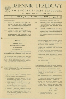 Dziennik Urzędowy Wojewódzkiej Rady Narodowej w Gorzowie Wielkopolskim. 1977, nr 3 (30 kwietnia)