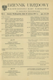 Dziennik Urzędowy Wojewódzkiej Rady Narodowej w Gorzowie Wielkopolskim. 1977, nr 4 (21 czerwca)