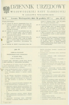Dziennik Urzędowy Wojewódzkiej Rady Narodowej w Gorzowie Wielkopolskim. 1977, nr 9 (31 grudnia)