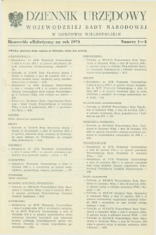 Dziennik Urzędowy Wojewódzkiej Rady Narodowej w Gorzowie Wielkopolskim. 1978, Skorowidz alfabetyczny