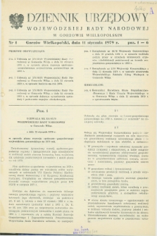 Dziennik Urzędowy Wojewódzkiej Rady Narodowej w Gorzowie Wielkopolskim. 1979, nr 1 (11 stycznia)