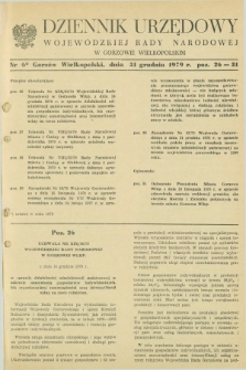 Dziennik Urzędowy Wojewódzkiej Rady Narodowej w Gorzowie Wielkopolskim. 1979, nr 6 (31 grudnia)
