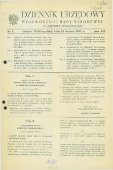 Dziennik Urzędowy Wojewódzkiej Rady Narodowej w Gorzowie Wielkopolskim. 1981, nr 1 (12 marca)