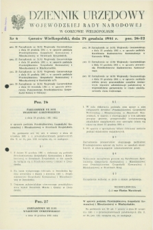 Dziennik Urzędowy Wojewódzkiej Rady Narodowej w Gorzowie Wielkopolskim. 1981, nr 6 (28 grudnia)