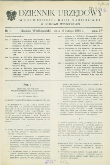 Dziennik Urzędowy Wojewódzkiej Rady Narodowej w Gorzowie Wielkopolskim. 1984, nr 1 (13 lutego)