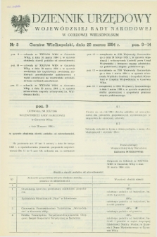 Dziennik Urzędowy Wojewódzkiej Rady Narodowej w Gorzowie Wielkopolskim. 1984, nr 3 (20 marca)