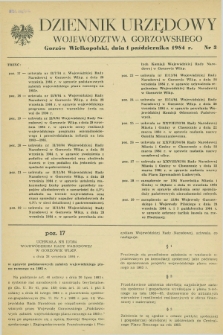 Dziennik Urzędowy Województwa Gorzowskiego. 1984, nr 3 (1 października)
