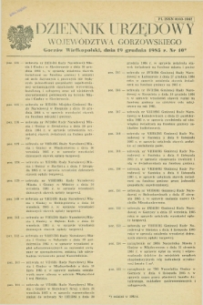 Dziennik Urzędowy Województwa Gorzowskiego. 1985, nr 10 (19 grudnia)