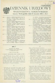 Dziennik Urzędowy Województwa Gorzowskiego. 1986, nr 1 (31 stycznia)