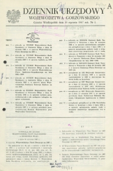 Dziennik Urzędowy Województwa Gorzowskiego. 1987, nr 1 (30 stycznia)