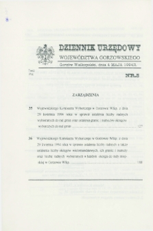 Dziennik Urzędowy Województwa Gorzowskiego. 1994, nr 5 (4 maja)