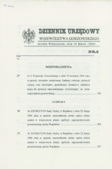Dziennik Urzędowy Województwa Gorzowskiego. 1994, nr 6 (16 maja)
