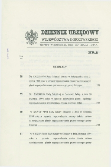Dziennik Urzędowy Województwa Gorzowskiego. 1994, nr 8 (30 maja)