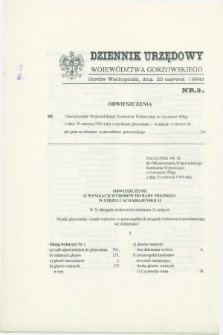 Dziennik Urzędowy Województwa Gorzowskiego. 1994, nr 9a (20 czerwca)