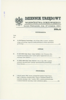 Dziennik Urzędowy Województwa Gorzowskiego. 1994, nr 11 (27 września)