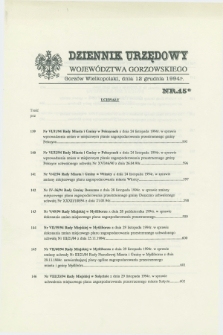 Dziennik Urzędowy Województwa Gorzowskiego. 1994, nr 15 (12 grudnia)
