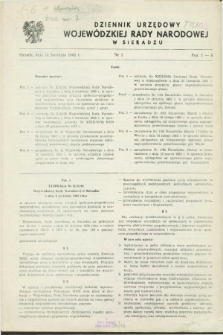 Dziennik Urzędowy Wojewódzkiej Rady Narodowej w Sieradzu. 1982, nr 1 (14 kwietnia)