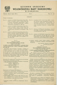 Dziennik Urzędowy Wojewódzkiej Rady Narodowej w Sieradzu. 1982, nr 3 (30 lipca)