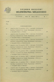 Dziennik Urzędowy Województwa Sieradzkiego. 1991, nr 7 (12 marca)