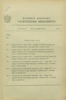 Dziennik Urzędowy Województwa Sieradzkiego. 1991, nr 15 (30 sierpnia)