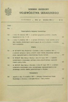 Dziennik Urzędowy Województwa Sieradzkiego. 1991, nr 16 (27 września)