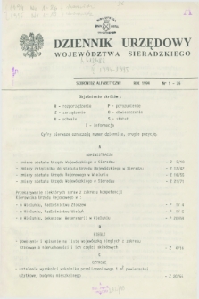 Dziennik Urzędowy Województwa Sieradzkiego. 1994, Skorowidz alfabetyczny