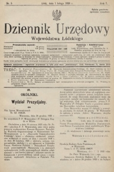 Dziennik Urzędowy Województwa Łódzkiego. 1926, nr 5