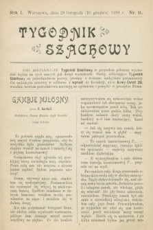 Tygodnik Szachowy. R.1, № 11 (10 grudnia 1898)