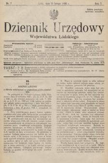 Dziennik Urzędowy Województwa Łódzkiego. 1926, nr 7