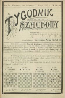 Tygodnik Szachowy. R.2, № 25/26 (15 lipca 1899)