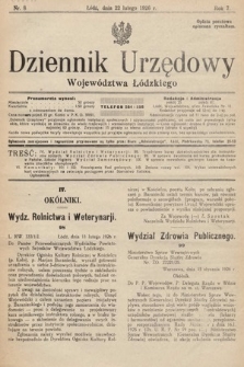 Dziennik Urzędowy Województwa Łódzkiego. 1926, nr 8