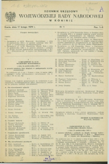 Dziennik Urzędowy Wojewódzkiej Rady Narodowej w Koninie. 1979, nr 1 (17 lutego)