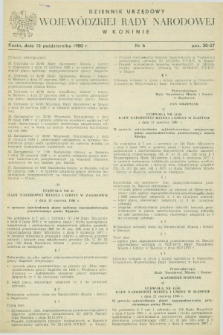 Dziennik Urzędowy Wojewódzkiej Rady Narodowej w Koninie. 1980, nr 6 (15 października)