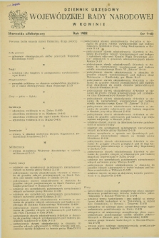 Dziennik Urzędowy Wojewódzkiej Rady Narodowej w Koninie. 1982, Skorowidz alfabetyczny