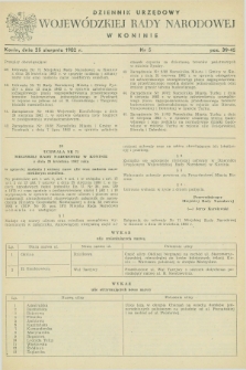 Dziennik Urzędowy Wojewódzkiej Rady Narodowej w Koninie. 1982, nr 5 (25 sierpnia)