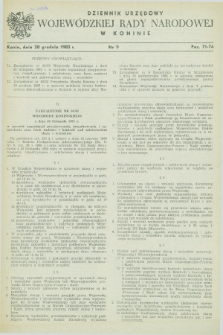 Dziennik Urzędowy Wojewódzkiej Rady Narodowej w Koninie. 1983, nr 9 (28 grudnia)