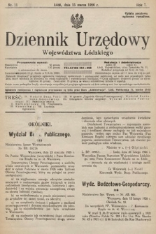 Dziennik Urzędowy Województwa Łódzkiego. 1926, nr 11