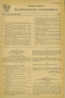 Dziennik Urzędowy Województwa Konińskiego. 1985, nr 11 (8 sierpnia)