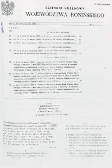 Dziennik Urzędowy Województwa Konińskiego. 1992, nr 7 (9 kwietnia)