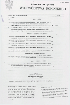 Dziennik Urzędowy Województwa Konińskiego. 1992, nr 8 (15 kwietnia)
