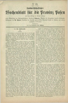 Landwirthschaftliches Wochenblatt für die Provinz Posen : (als Extra-Beilage der Posener Zeitung). [1863], No. 38 ([3 Oktober])