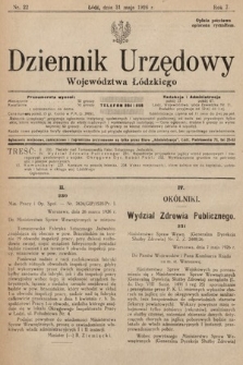 Dziennik Urzędowy Województwa Łódzkiego. 1926, nr 22