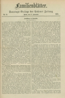 Familienblätter : Sonntags-Beilage der Posener Zeitung. 1874, Nr. 15 (27 September)