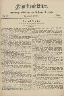 Familienblätter : Sonntags-Beilage der Posener Zeitung. 1881, Nr. 40 (2 Oktober)