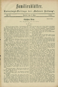 Familienblätter : Sonntags-Beilage der „Posener Zeitung”. 1882, Nr. 19 (7 Mai)