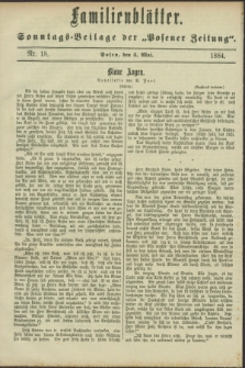 Familienblätter : Sonntags-Beilage der „Posener Zeitung”. 1884, Nr. 18 (4 Mai)