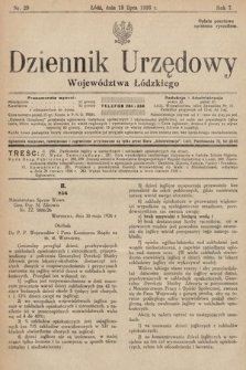 Dziennik Urzędowy Województwa Łódzkiego. 1926, nr 29