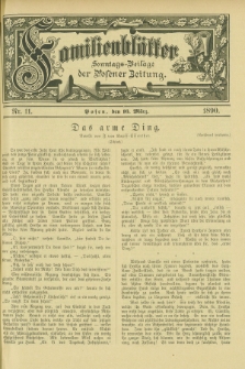 Familienblätter : Sonntags-Beilage der Posener Zeitung. 1890, Nr. 11 (16 März)